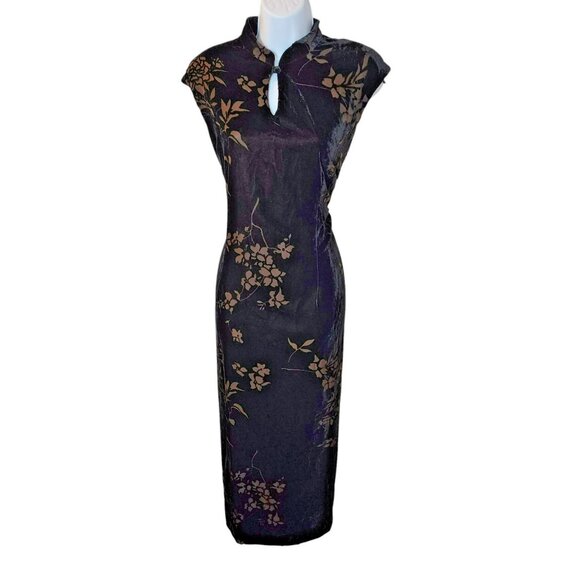 Jessica Howard Petite 14 Black Floral Keyhole Midi Dress | Cocktail Party - Picture 9 of 9